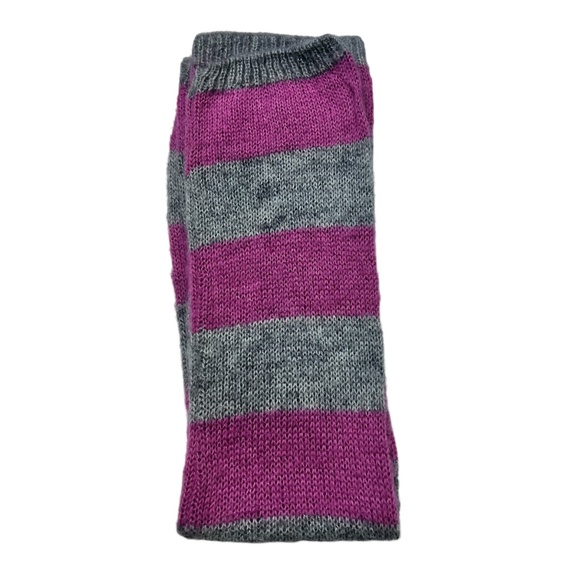 Vintage 90's Pink Gray Stripes Leg Warmers - Picture 3 of 8